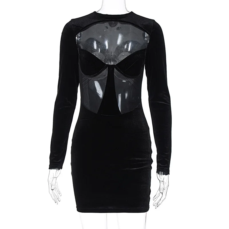 Velvet Cut-Out Bodycon Mini - Image 5