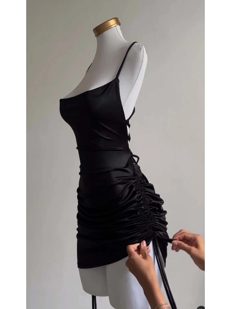 Lace-Up Backless Bodycon Dress - Image 5