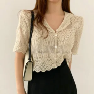 Sheer Embroidered Lace Cover-Up