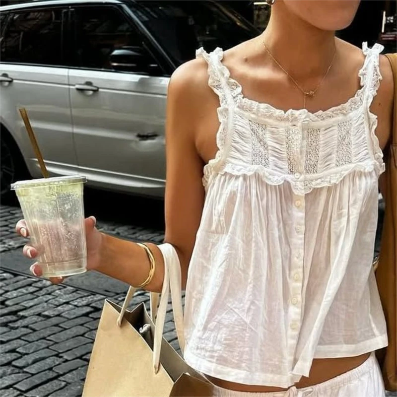 Sheer Lace Ruffle Cami - Image 9