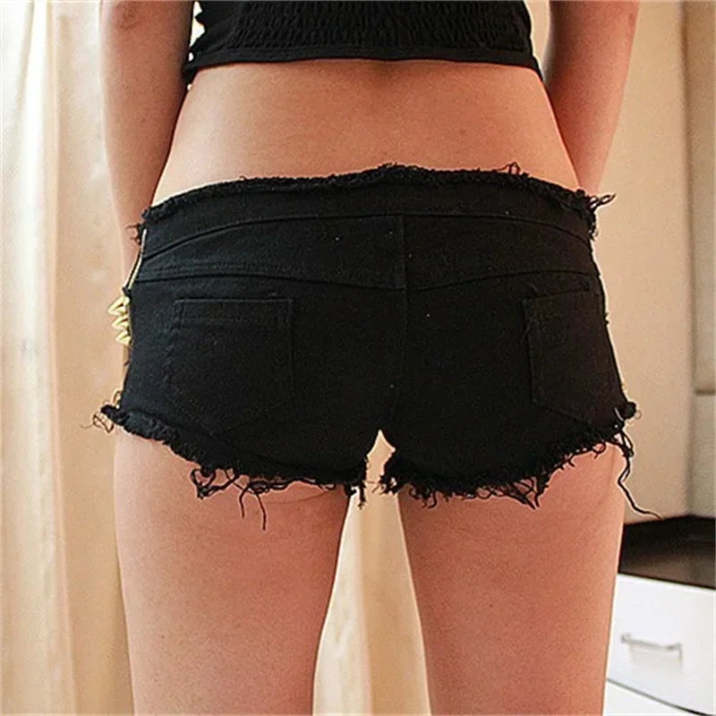 Lace-Up Low-Rise Denim Micro Shorts - Image 6