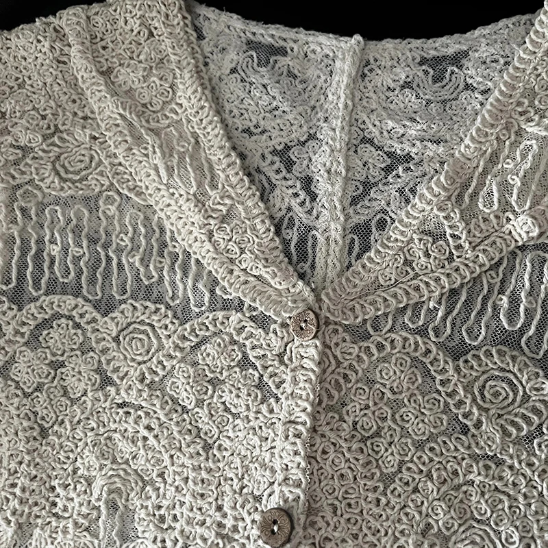 Sheer Embroidered Lace Cover-Up - Image 6