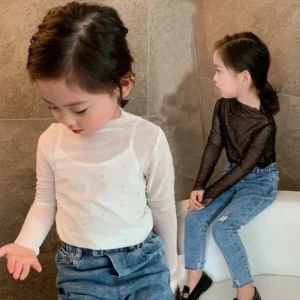 Mini-Me Sparkle Mesh Top