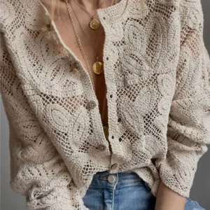 Floral Lace Button Blouse