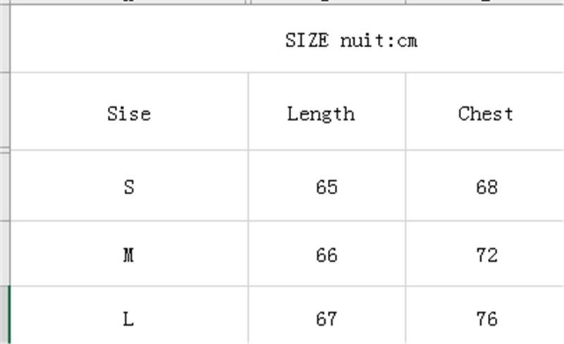 Size chart